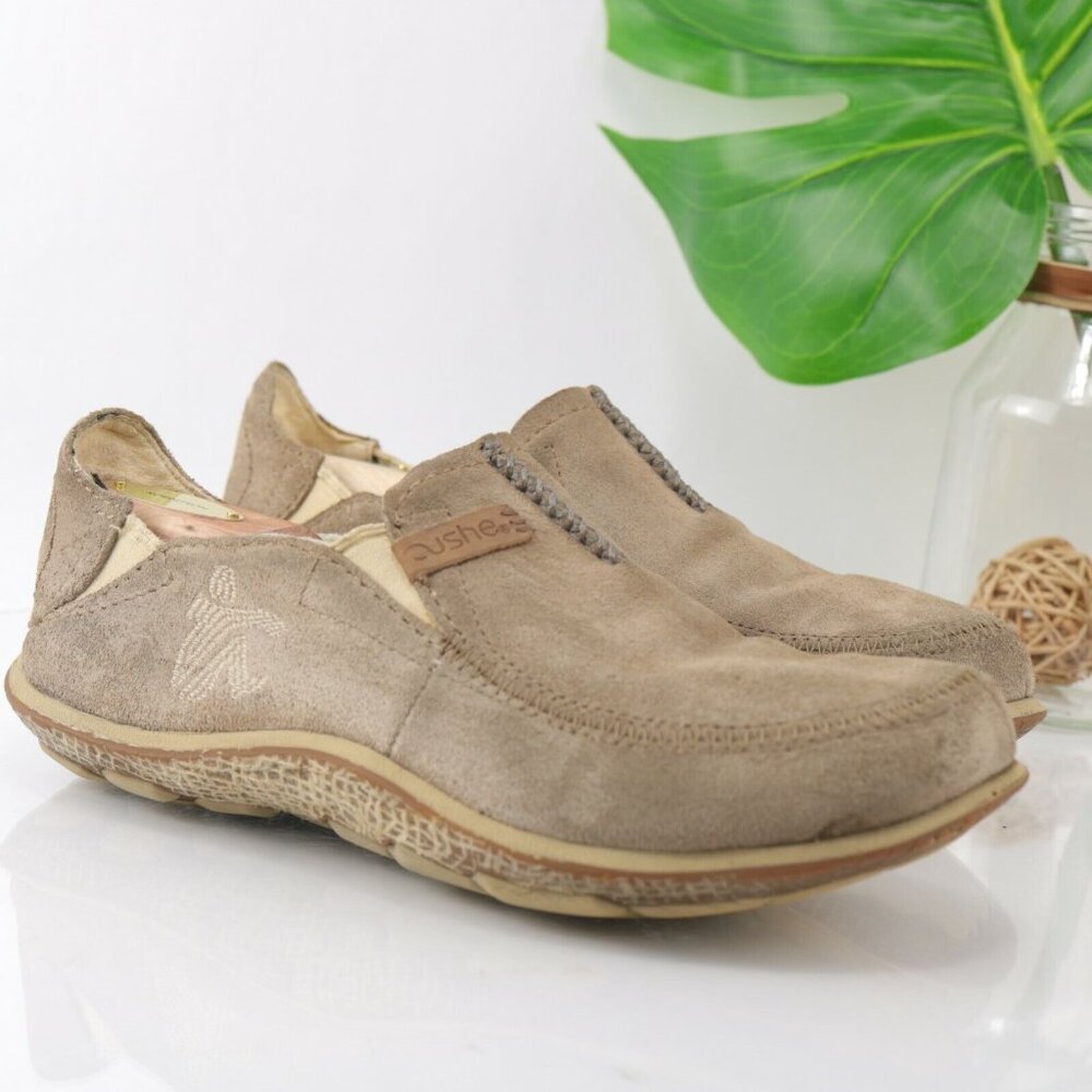 Cushe Mens Surf Slipper Shoe Size 9 Tan Leather Slip On Sneaker Minimalist - Picture 1 of 12